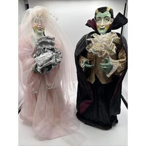 Vintage Lillian Vernon Pair Frankenstein Bride & Groom 18” Halloween Figurines
